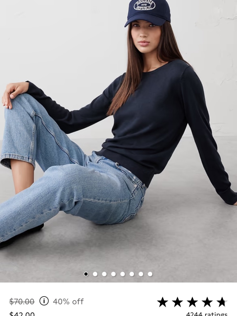 Banana Republic Navy Crewneck Sweater never worn, no pilling XL